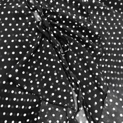 Fashionable ruffled polka dot V-neck shirt for women. 2025 Summer New French-Style, Age-Reducing Patchwork Top for Women