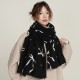Cross-border bow-knot imitation cashmere warm scarves for women, high-end designer shawls for office wear in winter Cross-border bow-knot imitation cashmere warm scarves for women, high-end designer shawls for office wear in winter