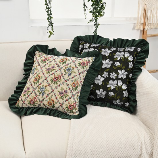 Nordic luxurious lace throw pillows, INSIZE cotton and linen floral sofa cushion covers, classic and elegant 3D embroidery Nordic luxurious lace throw pillows, INSIZE cotton and linen floral sofa cushion covers, classic and elegant 3D embroidery