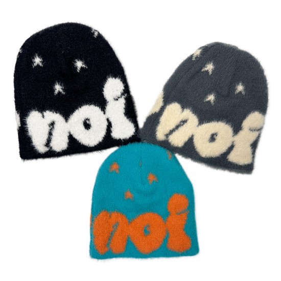New cross-border boutique, niche two-tone faux mink wool hats, European and American personalized jacquard knitted hats, autumn and winter warm hats. New cross-border boutique, niche two-tone faux mink wool hats, European and American personalized jacquard knitted hats, autumn and winter warm hats.