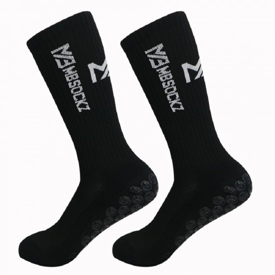 Cross-border, practical, non-slip, doped-in mid-calf socks with lettering. Thickened towel-soled, wear-resistant, breathable men's sports socks.