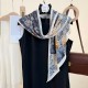 Spring and summer, fashionable, youthful, new thin silk scarves for moms, holiday gifts, niche retro secret forest print scarves.