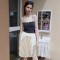 European and American summer hot-selling polka-dot midi skirt for women, cross-border trade, elegant apricot-colored slimming slit commuter skirt