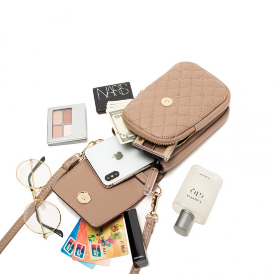Guangzhou Bag 2024 hot-selling women's phone bag, fashionable crossbody shoulder bag, diamond-patterned embroidered women's double-layer PU wallet Guangzhou Bag 2024 hot-selling women's phone bag, fashionable crossbody shoulder bag, diamond-patterned embroidered women's double-layer PU wallet