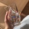 Niche apple and tomato high-stem dessert glass, ice cream pudding cup, cute cartoon fruit plate gift.