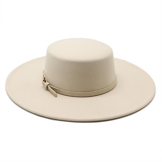 2021 New Retro Black Wide-Brimmed Wool Flat-Top Hats for Women, Autumn and Winter British Style Versatile Panama Hats 2021 New Retro Black Wide-Brimmed Wool Flat-Top Hats for Women, Autumn and Winter British Style Versatile Panama Hats