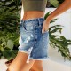 Factory Direct Foreign Trade 2024 New European and American Style Hand-Distressed Tasseled Ripped Comfortable Denim Shorts for Women Wholesale Factory Direct Foreign Trade 2024 New European and American Style Hand-Distressed Tasseled Ripped Comfortable Denim Shorts for Women Wholesale