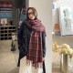 New Year red plaid scarves for women, Korean-style shawls, thickened, warm winter, imitation cashmere plaid scarves, wholesale New Year red plaid scarves for women, Korean-style shawls, thickened, warm winter, imitation cashmere plaid scarves, wholesale
