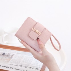 2025 new women's short wallet, Korean style, cute, portable, handbag, foldable zippered, student coin purse.
