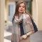 Scarf wholesaler: plaid contrasting color faux cashmere scarf, comfortable, fresh, and sweet, available at street vendors.