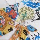 2025 summer new French-style, pure, sensual, printed, lace-up, floral halter-neck tank top for women