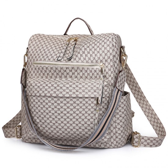 Cross-border women's casual retro large-capacity backpack, European and American retro PU backpack. Cross-border women's casual retro large-capacity backpack, European and American retro PU backpack.