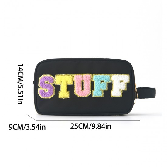 Feihong cross-border embroidered lettering cosmetic bag, Amazon waterproof, portable toiletry bag, large capacity, portable storage bag Feihong cross-border embroidered lettering cosmetic bag, Amazon waterproof, portable toiletry bag, large capacity, portable storage bag
