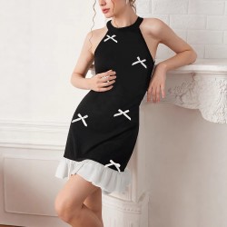 European and American cross-border 2025 new chiffon, fringe-trimmed, inner-layer, sexy, see-through T-shirt, long-sleeved base top for women