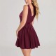 2025 European and American cross-border women's clothing: Amazon new solid color V-neck, waisted sexy sleeveless dress with belt.