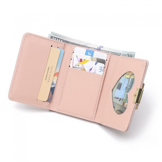 2025 new women's short wallet, Japanese and Korean style, three-fold, cute, fresh, simple student coin purse, in stock.