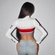 Motorcycle girl long-sleeved slim-fitting T-shirt top