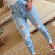 Factory In Stock 202 5 European and American Style Cross-Border High-Waisted Distressed Jeans for Women, Stylish and Trendy Skinny Pants Factory In Stock 202 5 European and American Style Cross-Border High-Waisted Distressed Jeans for Women, Stylish and Trendy Skinny Pants