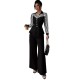 European and American trendy casual suits for women Elegant striped, contrasting color scheme, V-neck long-sleeved shirt and straight-leg trousers, two-piece set. European and American trendy casual suits for women Elegant striped, contrasting color scheme, V-neck long-sleeved shirt and straight-leg trousers, two-piece set.
