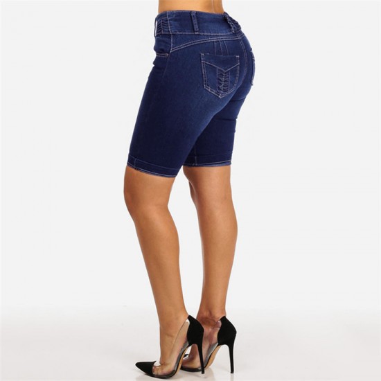 New Cross-Border Amazon Independent Station Denim Shorts for Women, Buttoned Shorts, Slimming, Cropped Shorts New Cross-Border Amazon Independent Station Denim Shorts for Women, Buttoned Shorts, Slimming, Cropped Shorts