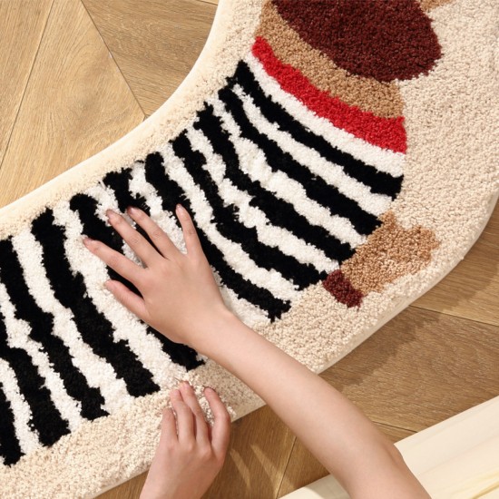 Cute puppy-shaped bedroom bedside rugs, long strips, children's room floor mats, flocked mats for seating and flooring Cute puppy-shaped bedroom bedside rugs, long strips, children's room floor mats, flocked mats for seating and flooring