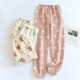 Adjustable, fleece-lined, thickened flannel maternity pajamas for autumn and winter, maternity warm pants, loose loungewear. Adjustable, fleece-lined, thickened flannel maternity pajamas for autumn and winter, maternity warm pants, loose loungewear.
