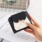 Cross-border foreign trade new short Korean-style PU leather small wallet, printed buckle foldable coin coin wallet. Zippered Student Coin and Card Holder