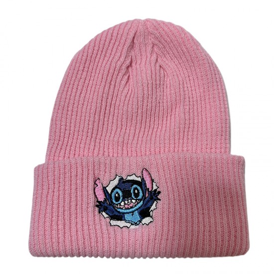 New Cross-Border Stitch Embroidered Knitted Hat, Autumn/Winter Outdoor Warm Men's and Women's Cartoon Anime Beanie