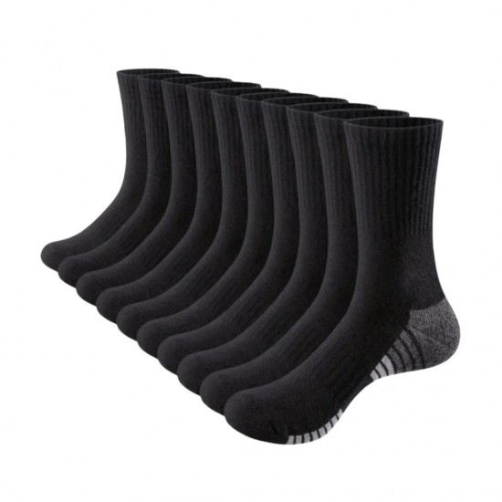 Thickened towel-soled sports socks for men and women for autumn and winter, mid-calf, non-slip, sweat-wicking, breathable, and odor-resistant.