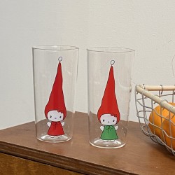 Christmas red hat, overalls, funny lamb keychain