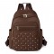Solid color diamond-patterned rivet-stitched fashionable women's backpack, 2025 high-quality Korean-style large-capacity simple women's backpack