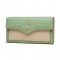 Factory wholesale women's long wallet, 2022 new Japanese and Korean soft PU leather, stylish, simple, buckle, clutch, tri-fold bag