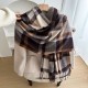 Contrast plaid scarves, women's winter atmospheric thickened warm faux cashmere shawls, Korean-style versatile 2025 new wholesale Contrast plaid scarves, women's winter atmospheric thickened warm faux cashmere shawls, Korean-style versatile 2025 new wholesale