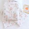 Couple's pure cotton plaid thin long-sleeved trousers, spring, summer, and autumn loose loungewear set for men and women.