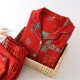 Pure cotton crepe and cotton yarn pajamas, spring and autumn long-sleeved pants, thin, all-season plus-size loungewear, soft two-piece set.