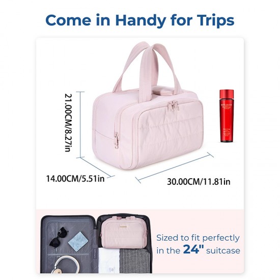 Feihong cross-border large-capacity cosmetic bag, portable hand-held toiletries bag, fluffy, large, wide-opening cosmetic and toiletries bag Feihong cross-border large-capacity cosmetic bag, portable hand-held toiletries bag, fluffy, large, wide-opening cosmetic and toiletries bag