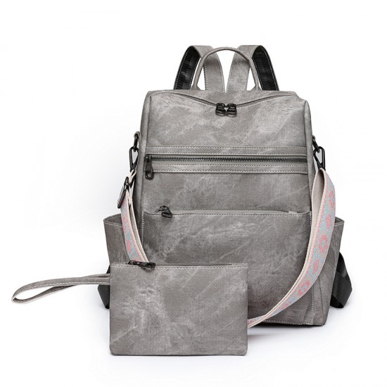 2025 Spring cross-border women's backpack, lightweight women's retro backpack, large-capacity, casual travel dual-use shoulder bag.