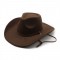European and American autumn and winter new fashion casual windproof rope-curled wide-brimmed woolen cowboy hats, trendy outdoor warm hats.