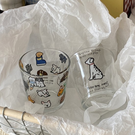 Niche apple and tomato high-stem dessert glass, ice cream pudding cup, cute cartoon fruit plate gift.