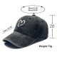 Cross-border new style cotton washed distressed heart baseball cap for men and women, outdoor personalized cartoon heart baseball cap