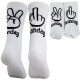 European and American Instagram-style Korean-style mid-calf socks. Hip-hop hook couple socks, black and white, with a kiwi fruit brand.