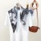 Korean fashionable, pastoral style, floral print, elegant design square scarves, niche, youthful, new silk scarves for mothers
