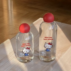 Homemade Instagram simple line graffiti borosilicate glass, heat-resistant, clear coffee cup, large capacity water cup.