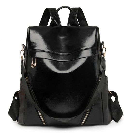 Cross-border trendy contrasting PU leather casual women's backpack, new large-capacity dual-use, fashionable travel backpack. Cross-border trendy contrasting PU leather casual women's backpack, new large-capacity dual-use, fashionable travel backpack.
