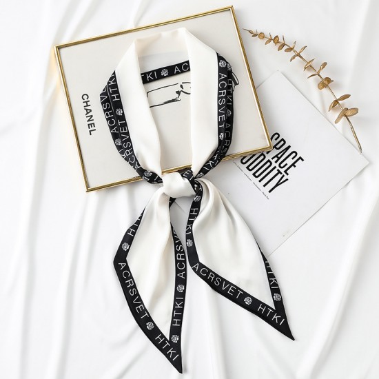 2025 spring and summer long silk scarf, luxury retro ribbon, lettered bag, polka dot neck scarf for women Small square scarf 2025 spring and summer long silk scarf, luxury retro ribbon, lettered bag, polka dot neck scarf for women Small square scarf