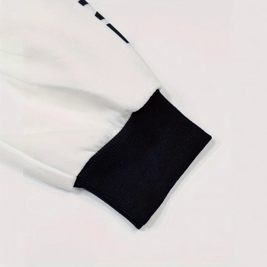 European and American women's autumn/winter 2025 new streetwear long-sleeved jacket with personalized lettering, zippered, stand-up collar. European and American women's autumn/winter 2025 new streetwear long-sleeved jacket with personalized lettering, zippered, stand-up collar.