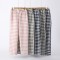 Summer couple's pajamas, pure cotton double-layer yarn-dyed shorts and cardigan, two-piece loose loungewear set for men and women.