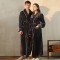 End of year INSS flannel robe for men, simple, large-size coral fleece couple's bathrobe for women, long, thick, autumn and winter.
