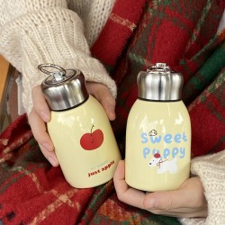 Cartoon KT penguin stainless steel thermos, black mini portable cold storage cup, cute and compact pocket cup