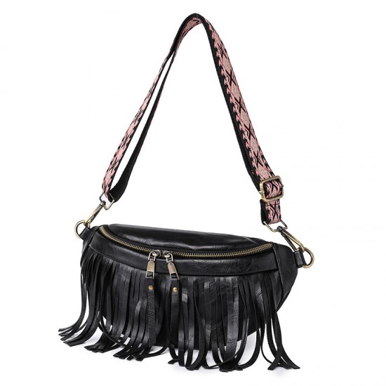 Bags, summer crossbody bag, European and American retro tassel pleated chest bag, macaron color women's small bag wholesale